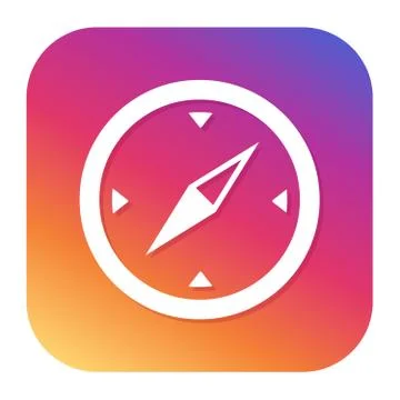 Compass icon with hipster button. Eps10 Vector. Stock Illustration