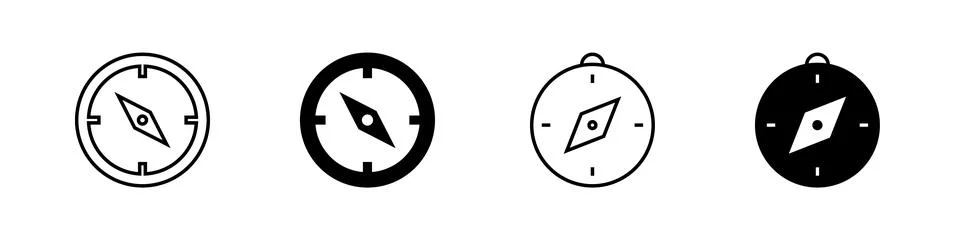 Compass icon. Ideal for navigation or adventure designs. Stock Illustration