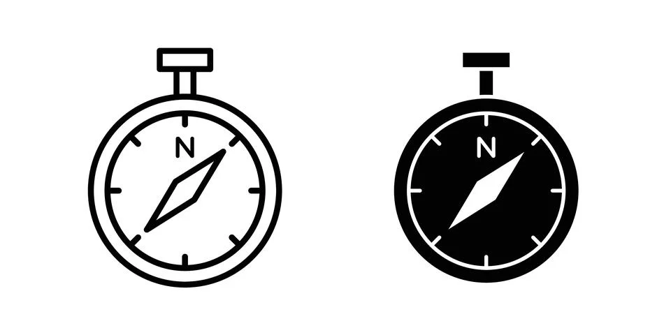 Compass icon illustration. Pixel perfect vector graphics Illustrazione stock