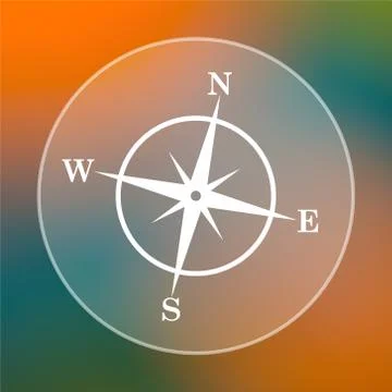Compass icon. Internet button on colored  background.. Stock Illustration