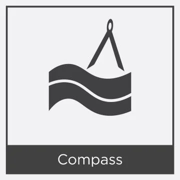 Compass icon isolated on white background Free Stock Illustration