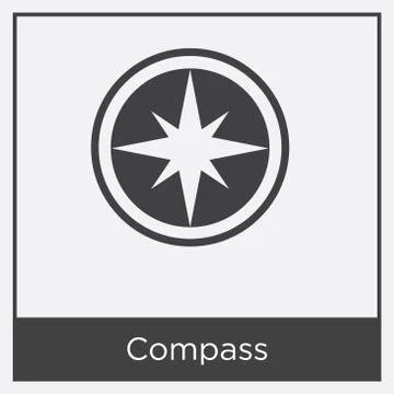 Compass icon isolated on white background Free Stock Illustration