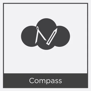 Compass icon isolated on white background Free Stock Illustration