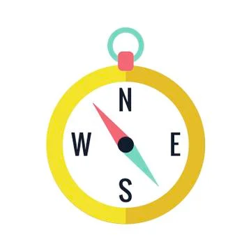 Compass Icon isolated on white background. Trendy flat style for graphic design Stock Illustration