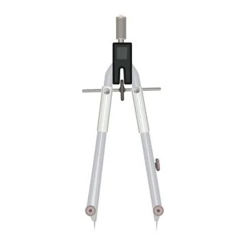 Compass icon isolated on white background. Drawing compass. Illustrazione stock