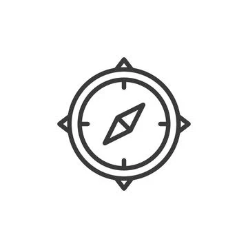 Compass, icon in line design. Compass, navigation, direction, map, travel Stock Illustration