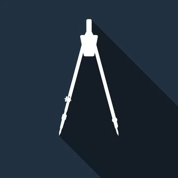 Compass icon with long shadow. Stockillustratie