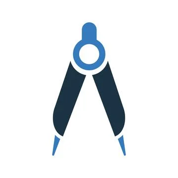 Compass icon, math, geometry equipment Stock Illustration