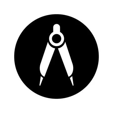 Compass icon, math, geometry equipment Stock Illustration