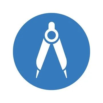 Compass icon, math, geometry equipment Stock Illustration