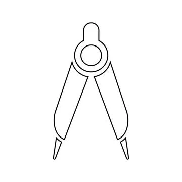 Compass icon, math, geometry equipment Stock Illustration