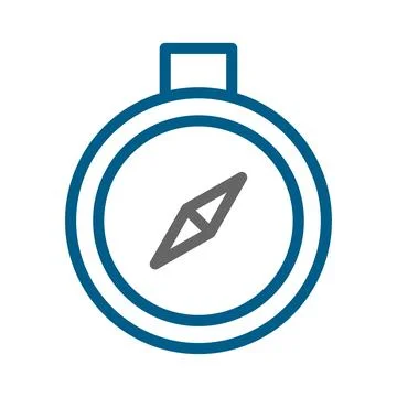Compass icon, navigation and direction concept, flat design illustration. Stock Illustration