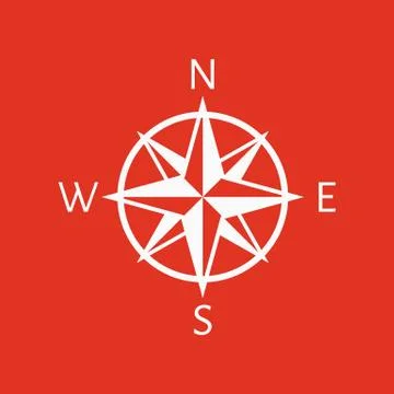 The compass icon. Navigation symbol. Flat Stock Illustration