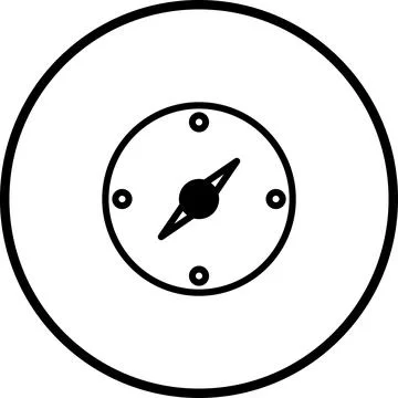 Compass Icon: Navigational Symbol for Direction, Guidance and Orientation P.. Illustrazione stock