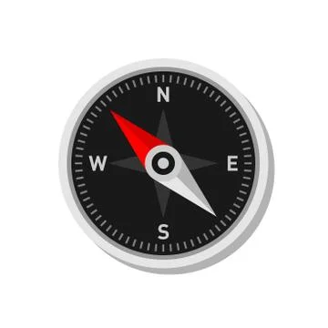 Compass Icon om White Background. Flat Style Vector Stock Illustration