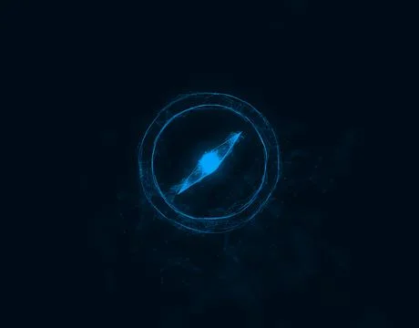 Compass icon with plexus effect. Connected lines with dots. Illustration Stock Illustration