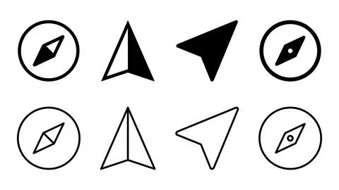 Compass icon set. arrow compass icon vector Stock Illustration