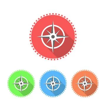 Compass icon set Stock Illustration
