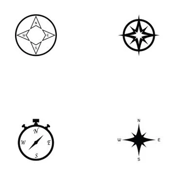 Compass icon set Stock Illustration