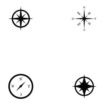 Compass icon set Stock Illustration