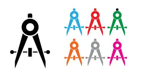 Compass Icon Set. Stock Illustration