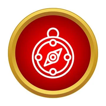 Compass icon showing navigation and direction on a red circle Stock-Illustration