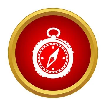 Compass icon showing navigation direction and travel Stock Illustration