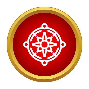 Compass icon showing navigation direction and adventure Illustrazione stock
