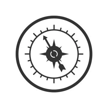 Compass icon, simple design for website or app, simple design Ilustração Stock