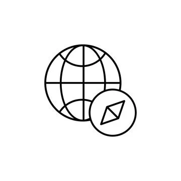 Compass icon. Simple line, outline vector of globe icons for ui and ux, website Stock Illustration