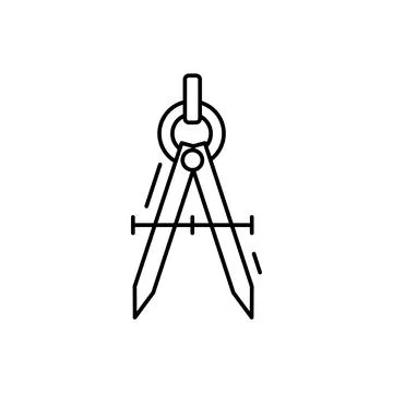Compass icon. Simple line, outline vector elements of office tool icons for ui Illustrazione stock