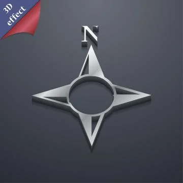 Compass icon symbol. 3D style. Trendy, modern design with space for your text Illustrazione stock