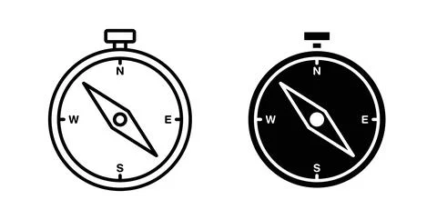 Compass icon symbol. Flat Vector illustration Stock Illustration