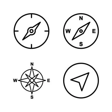 Compass icon vector. arrow compass icon sign and symbol Stock Illustration