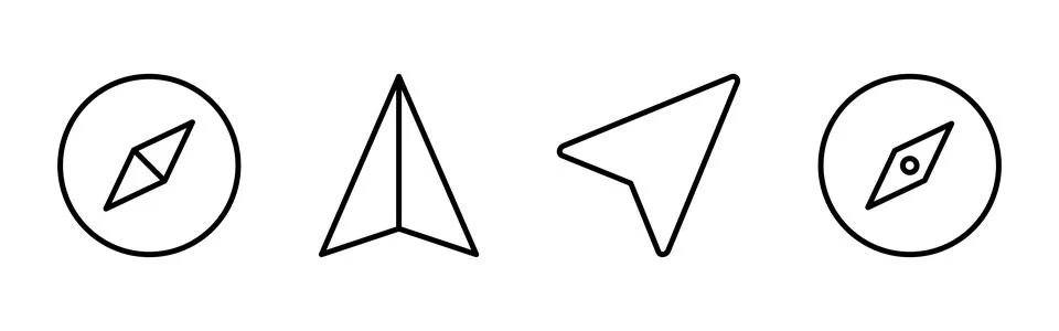 Compass icon vector. arrow compass icon vector Illustrazione stock