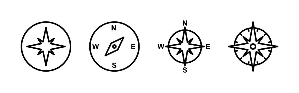 Compass icon vector. arrow compass icon vector Illustrazione stock