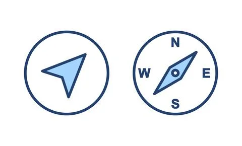 Compass icon vector. arrow compass icon sign and symbol Stockillustratie