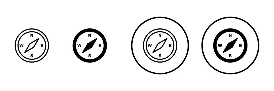 Compass icon vector. arrow compass icon sign and symbol Stockillustratie