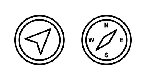 Compass icon vector. arrow compass icon sign and symbol Stock Illustration