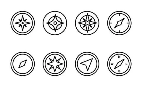 Compass icon vector. arrow compass icon sign and symbol Stock Illustration