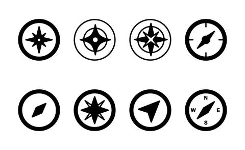 Compass icon vector. arrow compass icon sign and symbol Stock Illustration