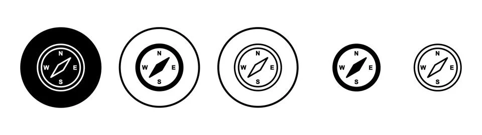 Compass icon vector. arrow compass icon sign and symbol Stockillustratie