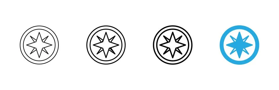 Compass icon vector. arrow compass icon sign and symbol Stock Illustration