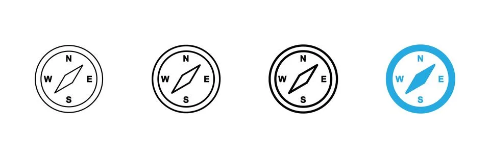 Compass icon vector. arrow compass icon sign and symbol Stock Illustration