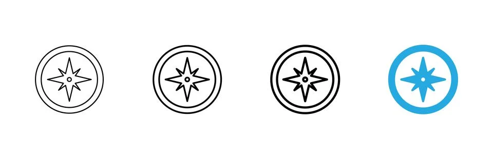Compass icon vector. arrow compass icon sign and symbol Stock Illustration
