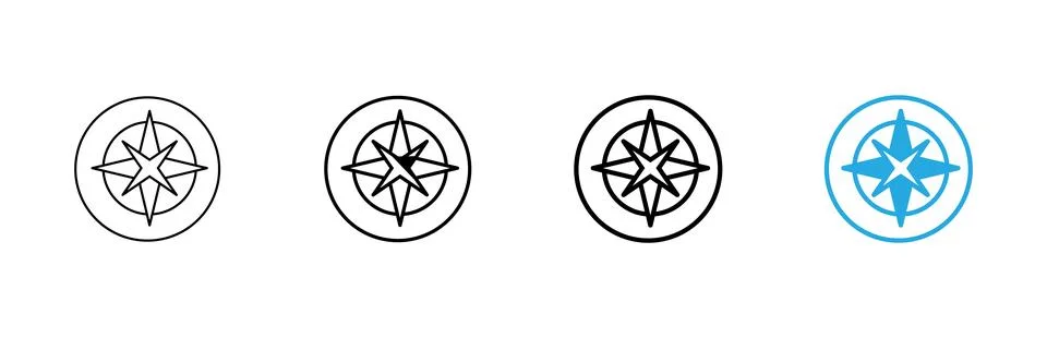 Compass icon vector. arrow compass icon sign and symbol Stock Illustration