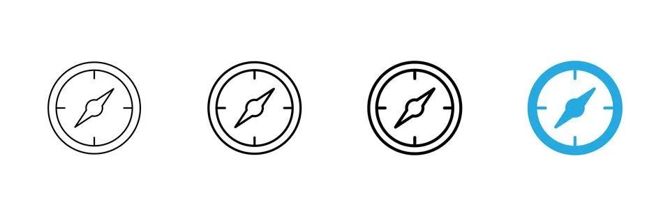 Compass icon vector. arrow compass icon sign and symbol Stock Illustration