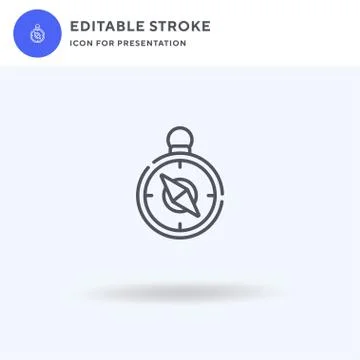 Compass icon vector, filled flat sign, solid pictogram isolated on white, log Stock Illustration