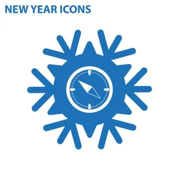 Compass Icon Vector flat design style Stock Illustration