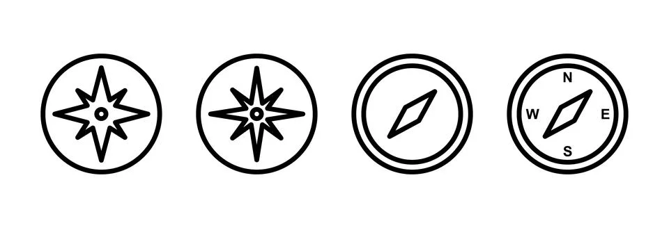 Compass icon vector illustration. arrow compass icon sign and symbol Stock Illustration